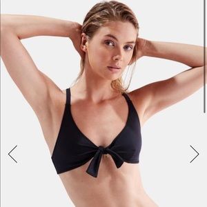 Solid and Striped Fiona Top in Black Size Small